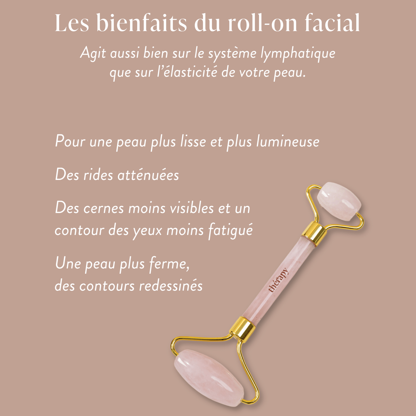 Roller et Gua Sha Set en Quartz Rose